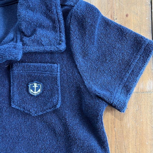 Janie and Jack navy terry cloth polo shirt - Picture 2 of 5
